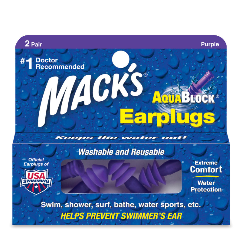 Беруши Mack's AquaBlock фиолетовые, 2 пары